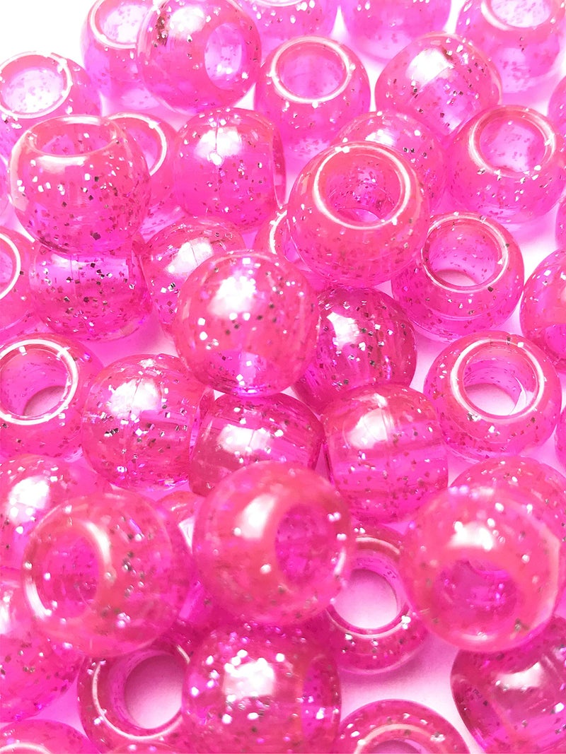 Tara Metallic Color 12 MM Plastic Beads for Braid Hair 240 Pieces in One Pack (Pack of 1, Pink) - Image 1